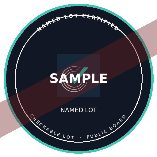 Named Lot Certified seal